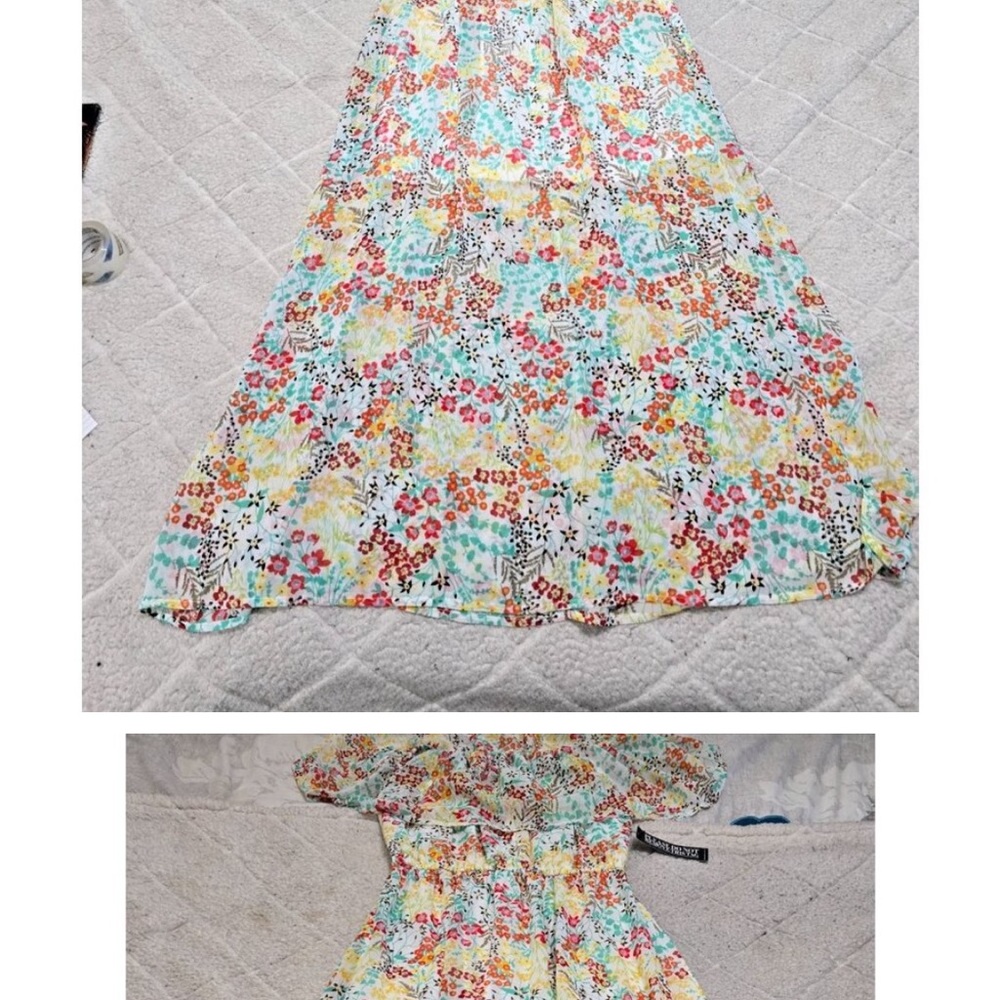 New York Company Womens Multicolor Floral A Line Midi Dress Lined Size M NWT
